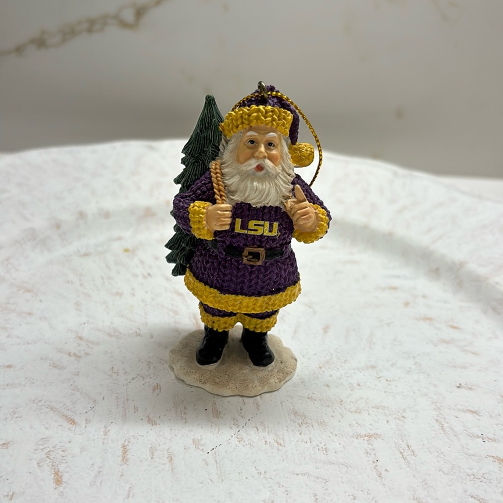 LSU Santa ornament